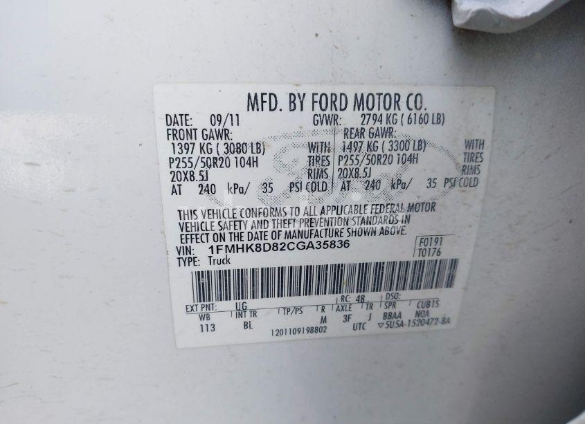 Photo 9 of 2012 Ford Explorer XLT (VIN 1FMHK8D82CGA35836)