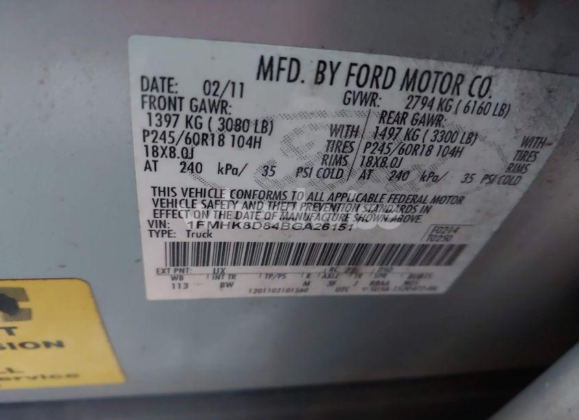 Photo 9 of 2011 Ford Explorer XLT (VIN 1FMHK8D84BGA26151)