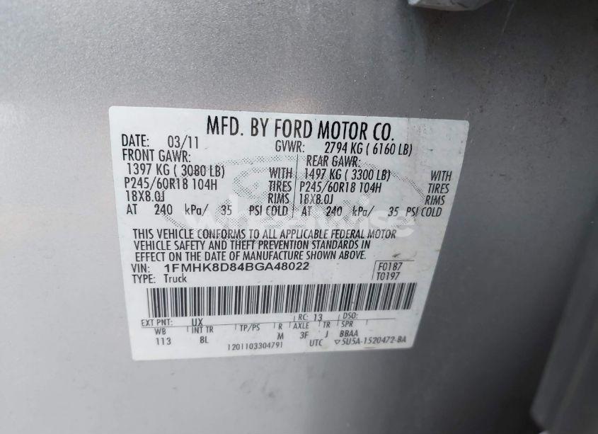 Photo 9 of 2011 Ford Explorer XLT (VIN 1FMHK8D84BGA48022)