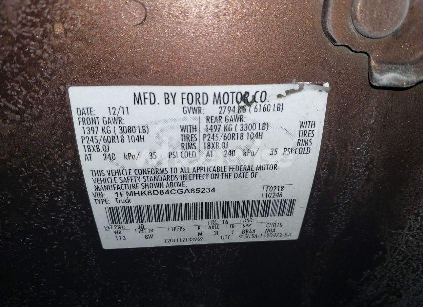 Photo 9 of 2012 Ford Explorer XLT (VIN 1FMHK8D84CGA85234)