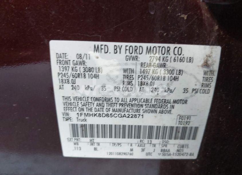 Photo 9 of 2012 Ford Explorer XLT (VIN 1FMHK8D85CGA22871)