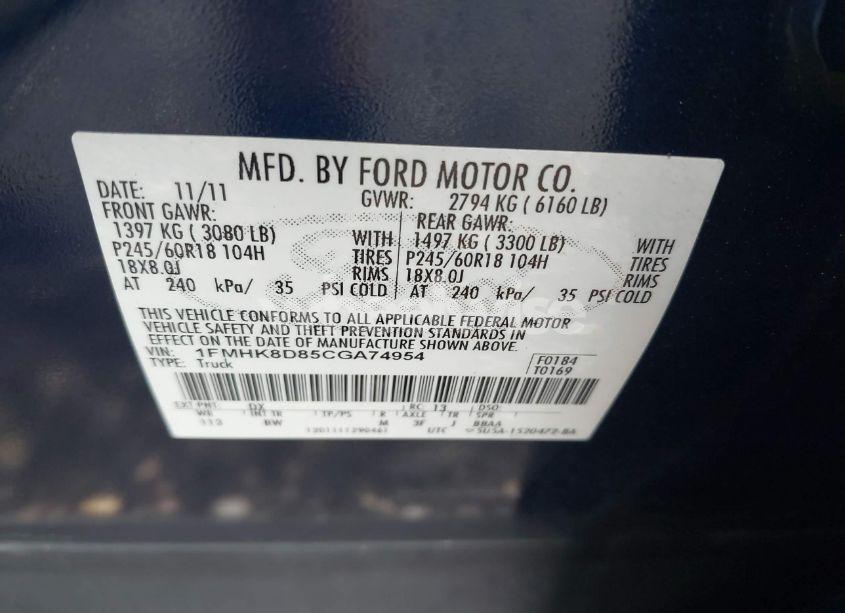 Photo 9 of 2012 Ford Explorer XLT (VIN 1FMHK8D85CGA74954)