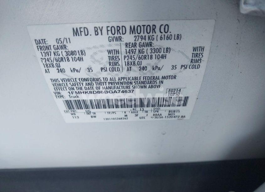 Photo 9 of 2011 Ford Explorer XLT (VIN 1FMHK8D86BGA74637)