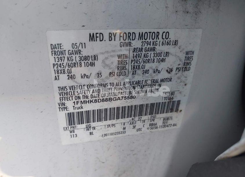 Photo 9 of 2011 Ford Explorer XLT (VIN 1FMHK8D88BGA75580)