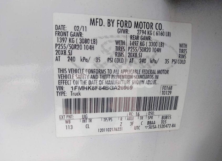 Photo 9 of 2011 Ford Explorer LIMITED (VIN 1FMHK8F84BGA26969)