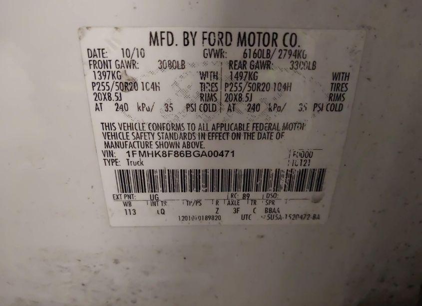 Photo 9 of 2011 Ford Explorer LIMITED (VIN 1FMHK8F86BGA00471)