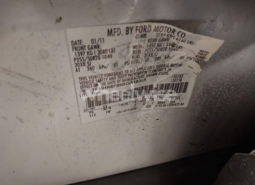 Photo 9 of 2011 Ford Explorer LIMITED (VIN 1FMHK8F86BGA18355)