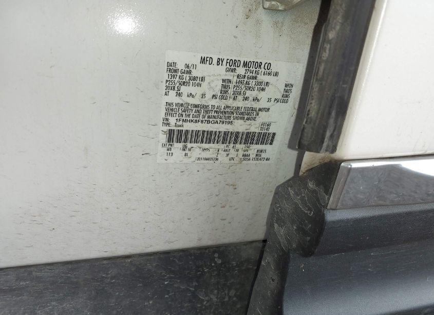 Photo 9 of 2011 Ford Explorer LIMITED (VIN 1FMHK8F87BGA79195)