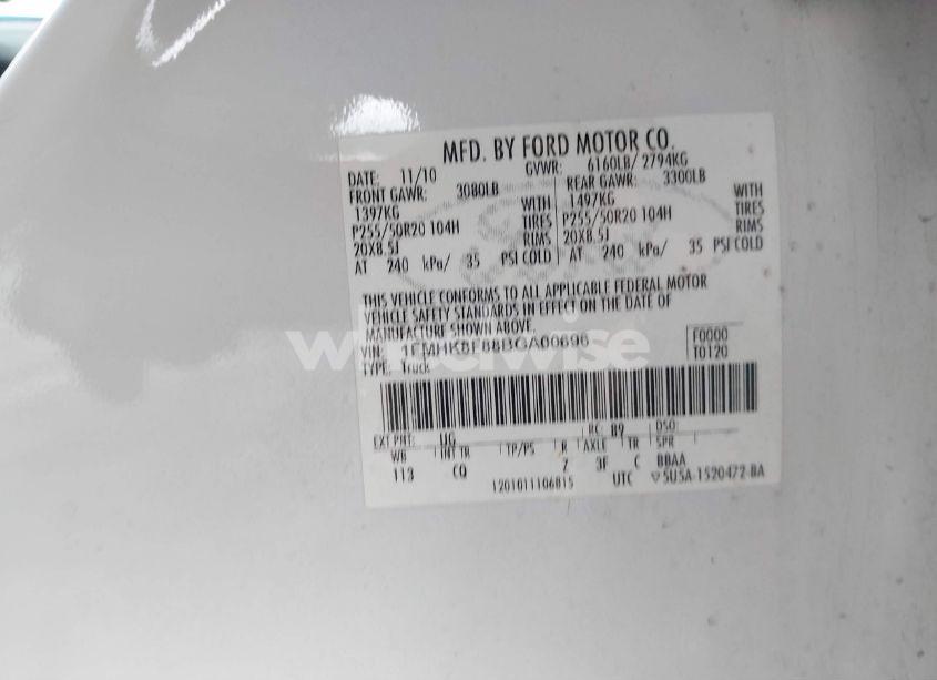 Photo 9 of 2011 Ford Explorer LIMITED (VIN 1FMHK8F88BGA00696)