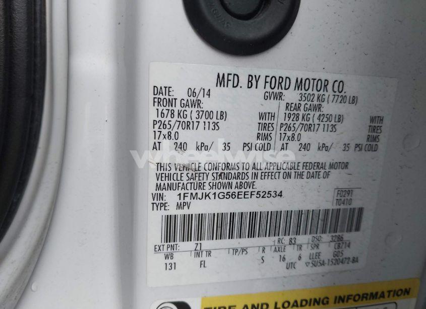 Photo 9 of 2014 Ford Expedition EL XL (VIN 1FMJK1G56EEF52534)