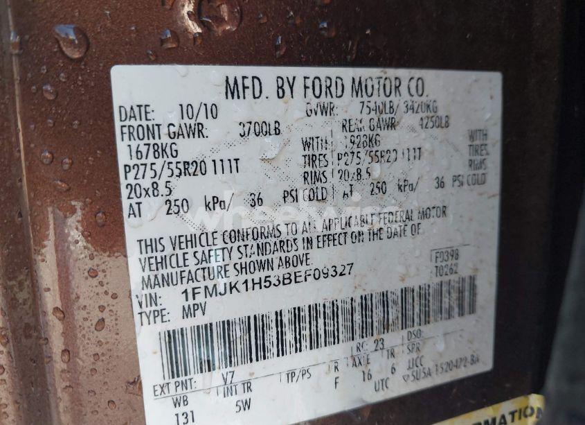 Photo 9 of 2011 Ford Expedition EL KING RANCH (VIN 1FMJK1H53BEF09327)