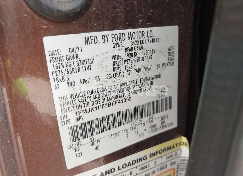 Photo 9 of 2011 Ford Expedition EL XLT (VIN 1FMJK1H53BEF41050)