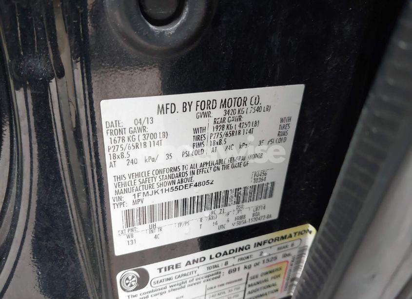 Photo 9 of 2013 Ford Expedition EL XLT (VIN 1FMJK1H55DEF48052)