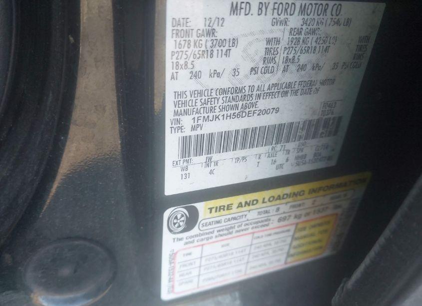 Photo 9 of 2013 Ford Expedition EL XLT (VIN 1FMJK1H56DEF20079)