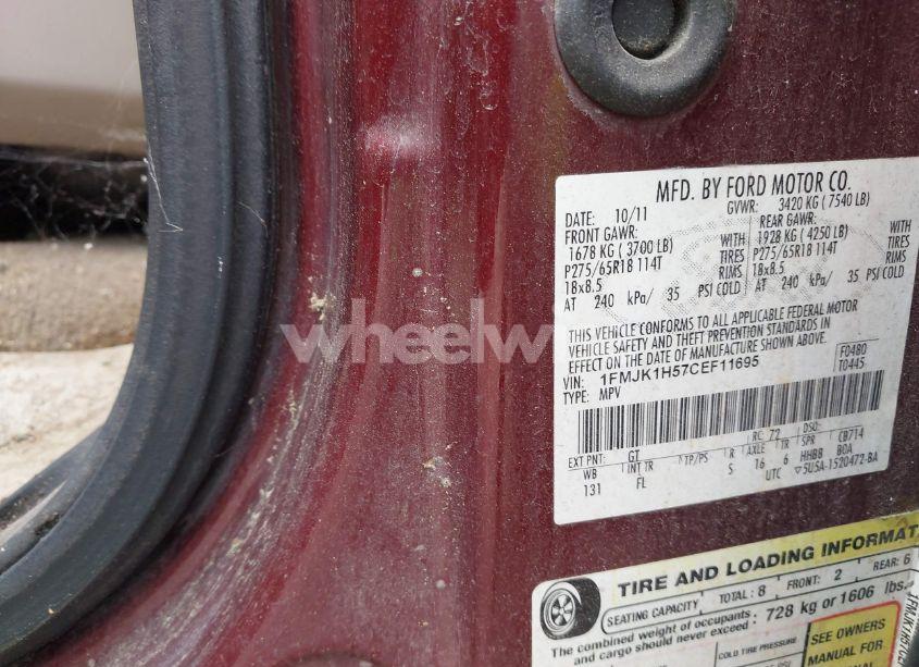 Photo 9 of 2012 Ford Expedition EL XLT (VIN 1FMJK1H57CEF11695)