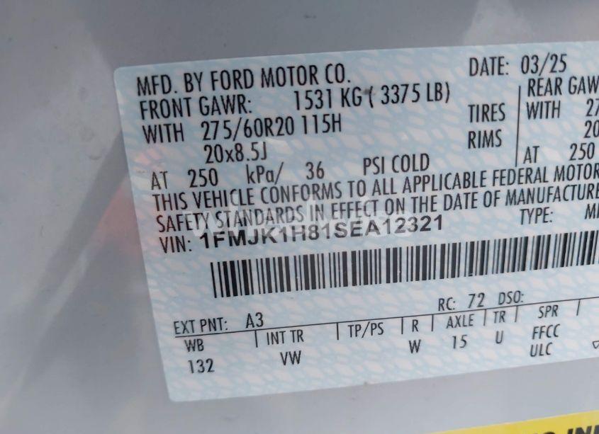 Photo 9 of 2025 Ford Expedition ACTIVE MAX (VIN 1FMJK1H81SEA12321)