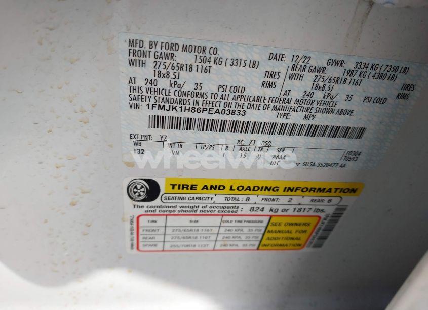 Photo 9 of 2023 Ford Expedition XLT MAX (VIN 1FMJK1H86PEA03833)