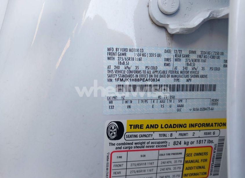 Photo 9 of 2023 Ford Expedition XLT MAX (VIN 1FMJK1H88PEA03834)