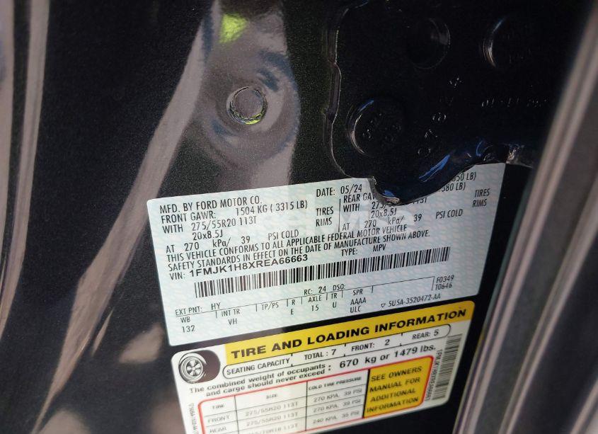 Photo 9 of 2024 Ford Expedition XLT MAX (VIN 1FMJK1H8XREA66663)