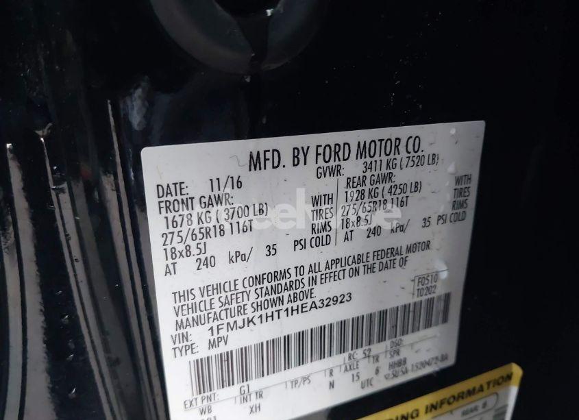 Photo 9 of 2017 Ford Expedition EL XLT (VIN 1FMJK1HT1HEA32923)