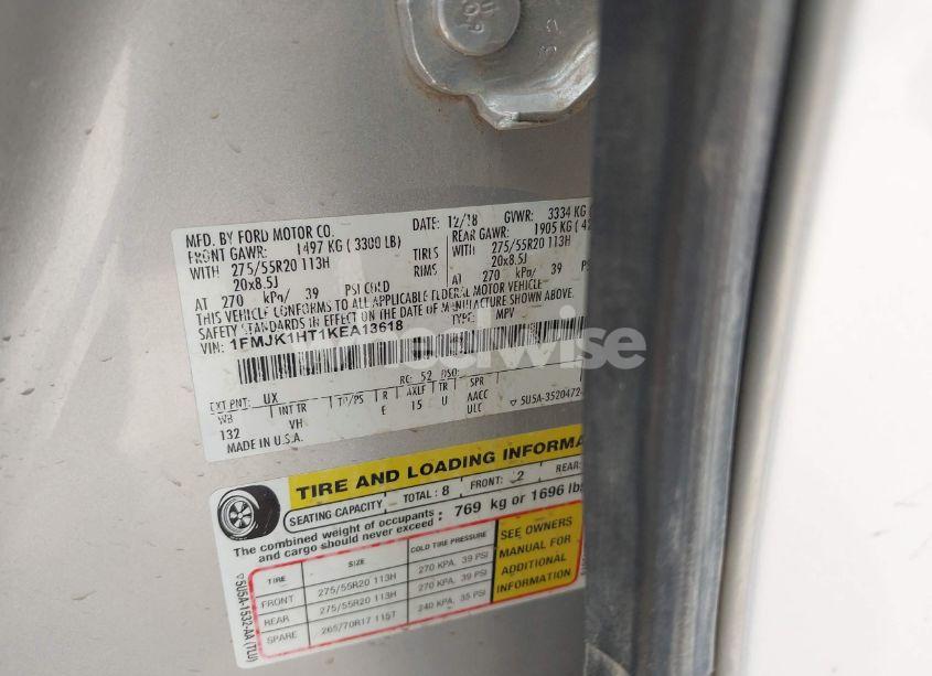 Photo 9 of 2019 Ford Expedition MAX XLT (VIN 1FMJK1HT1KEA13618)