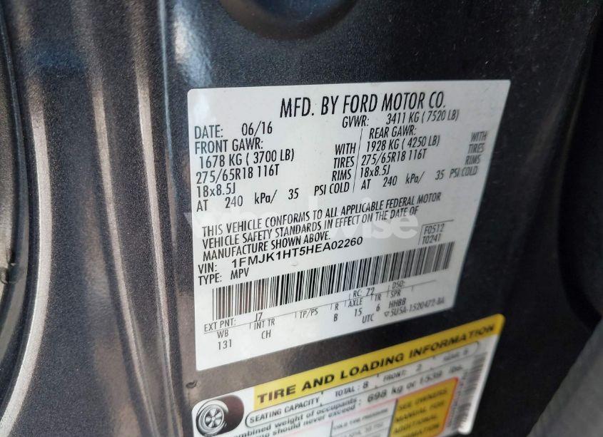 Photo 9 of 2017 Ford Expedition EL XLT (VIN 1FMJK1HT5HEA02260)