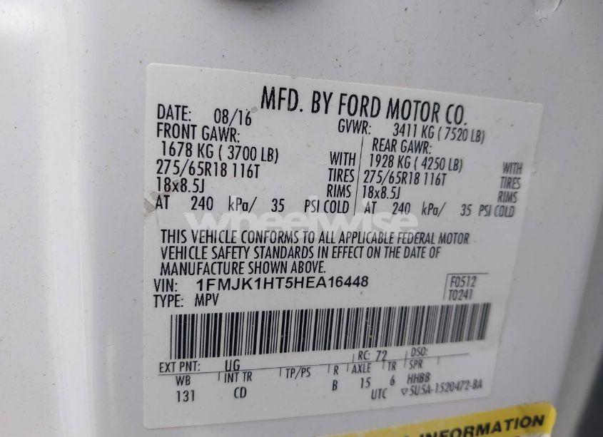 Photo 9 of 2017 Ford Expedition EL XLT (VIN 1FMJK1HT5HEA16448)