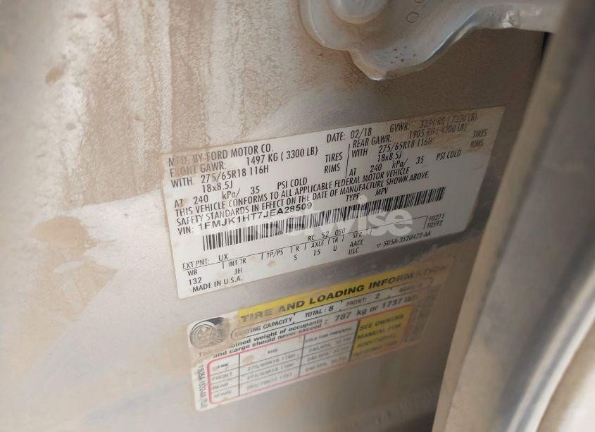 Photo 9 of 2018 Ford Expedition MAX XLT (VIN 1FMJK1HT7JEA28509)