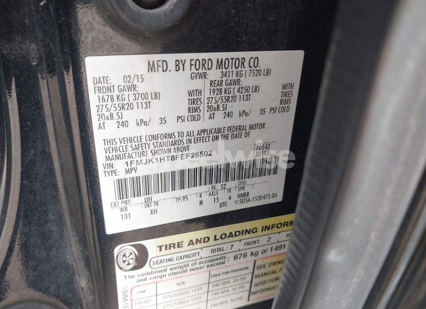 Photo 9 of 2015 Ford Expedition EL XLT (VIN 1FMJK1HT8FEF26502)