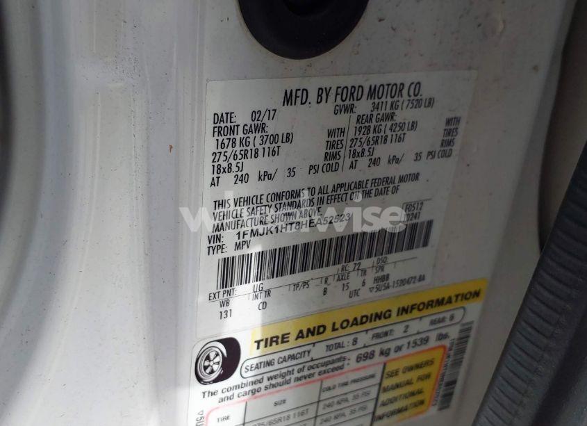 Photo 9 of 2017 Ford Expedition EL XLT (VIN 1FMJK1HT8HEA52523)