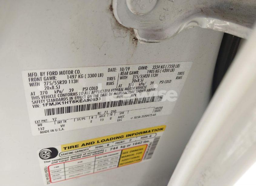 Photo 9 of 2019 Ford Expedition MAX XLT (VIN 1FMJK1HT8KEA90633)