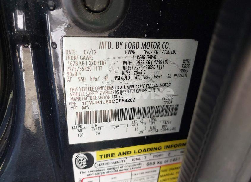 Photo 9 of 2012 Ford Expedition EL KING RANCH (VIN 1FMJK1J50CEF64202)