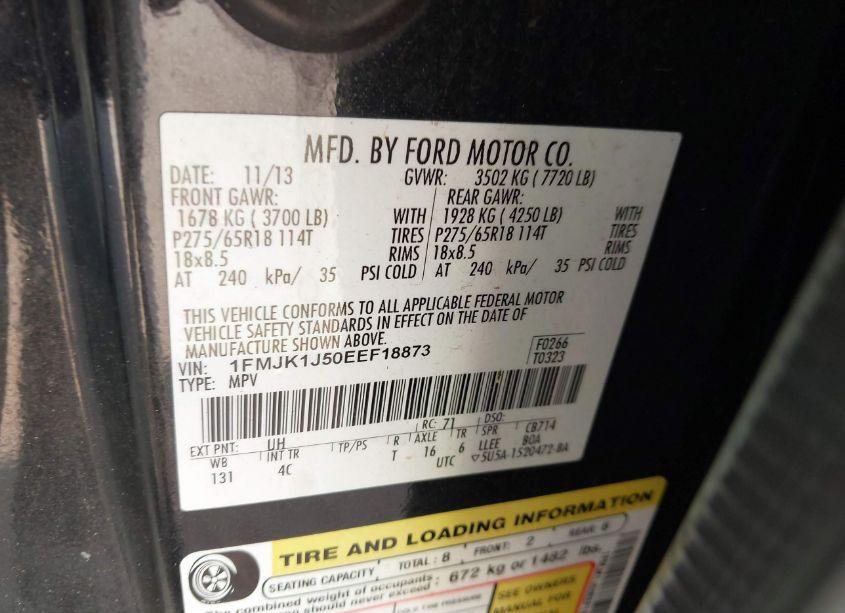 Photo 9 of 2014 Ford Expedition EL XLT (VIN 1FMJK1J50EEF18873)