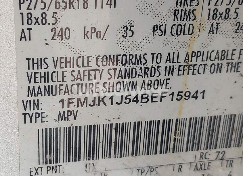 Photo 8 of 2011 Ford Expedition EL XLT (VIN 1FMJK1J54BEF15941)