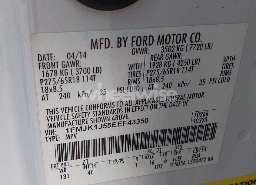 Photo 9 of 2014 Ford Expedition EL XLT (VIN 1FMJK1J55EEF43350)