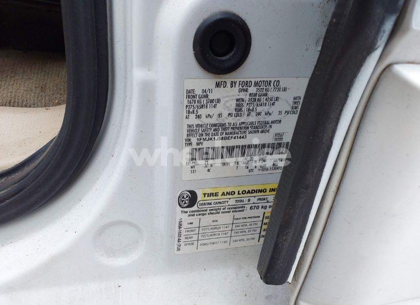 Photo 9 of 2011 Ford Expedition EL XLT (VIN 1FMJK1J58BEF41443)