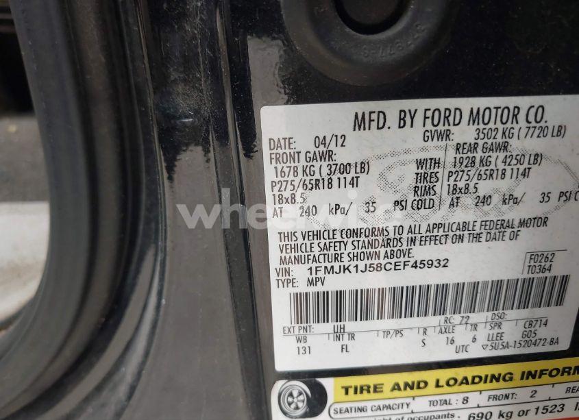 Photo 9 of 2012 Ford Expedition EL XLT (VIN 1FMJK1J58CEF45932)