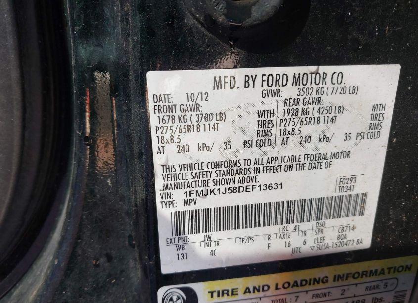 Photo 9 of 2013 Ford Expedition EL XLT (VIN 1FMJK1J58DEF13631)