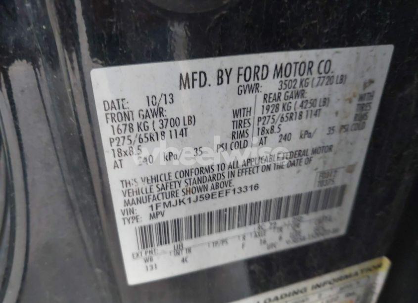 Photo 9 of 2014 Ford Expedition EL XLT (VIN 1FMJK1J59EEF13316)