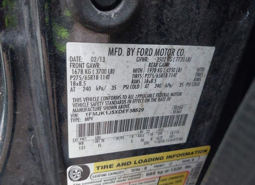 Photo 9 of 2013 Ford Expedition EL XLT (VIN 1FMJK1J5XDEF38529)