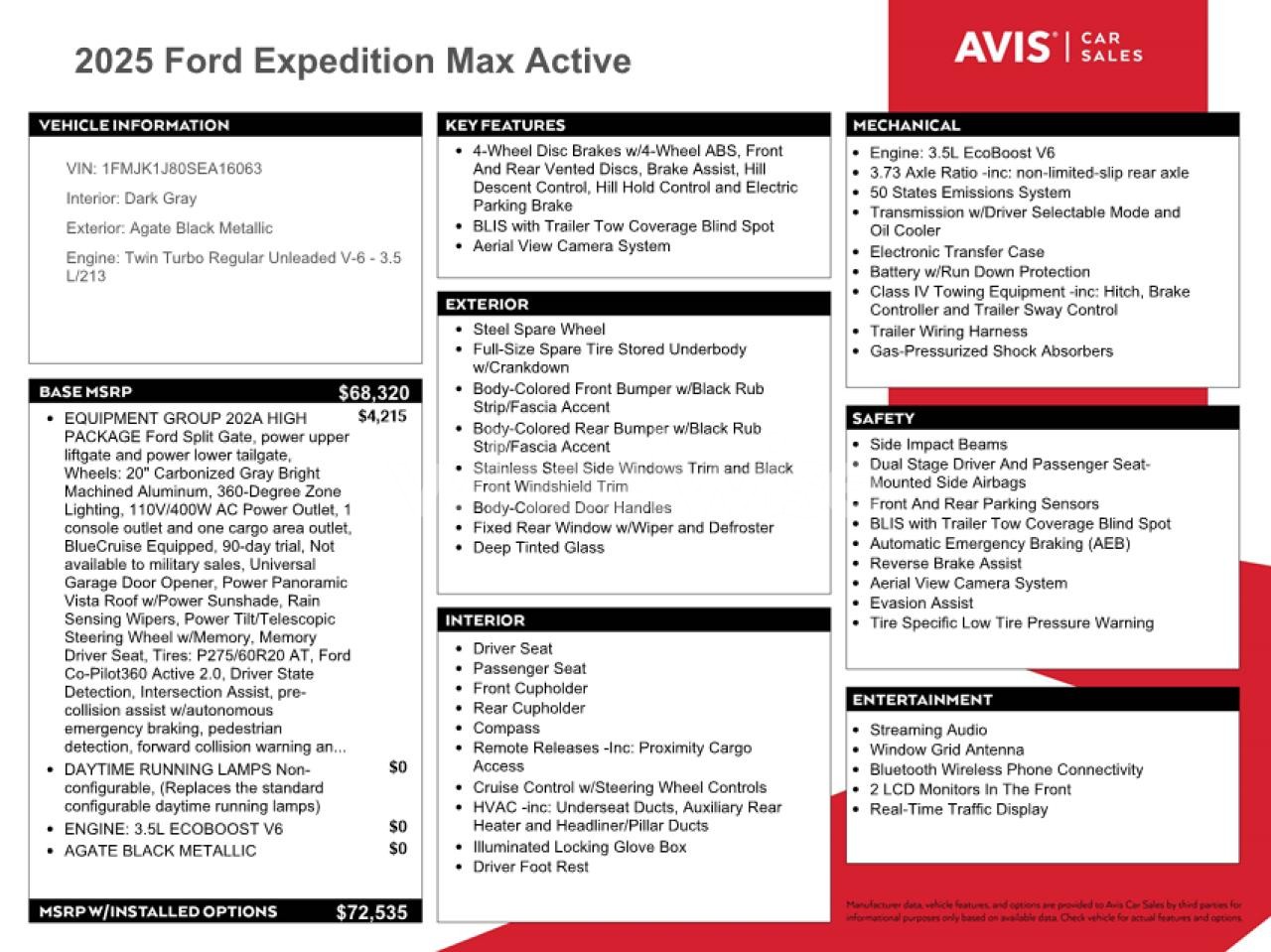 Photo 13 of 2025 FORD EXPEDITION MAX ACTIVE (VIN 1FMJK1J80SEA16063)