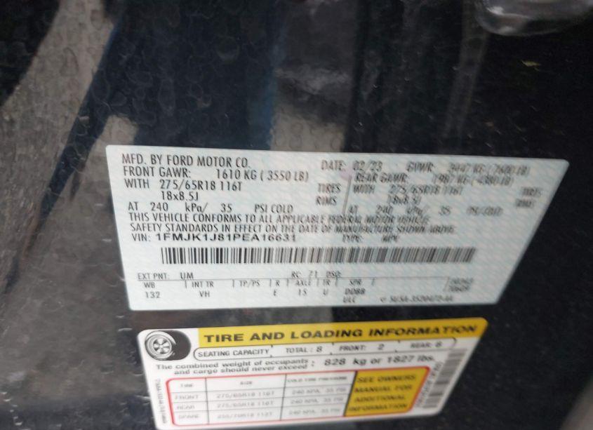 Photo 9 of 2023 Ford Expedition XLT MAX (VIN 1FMJK1J81PEA16631)