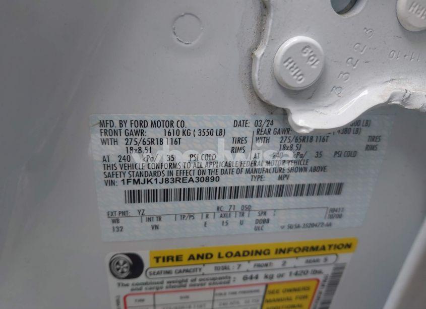 Photo 9 of 2024 Ford Expedition XLT MAX (VIN 1FMJK1J83REA30890)