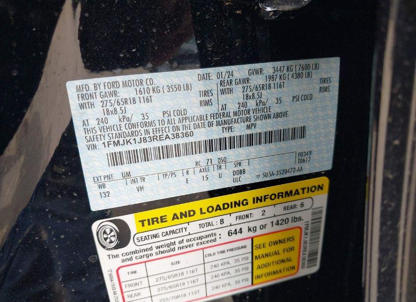 Photo 9 of 2024 Ford Expedition XLT MAX (VIN 1FMJK1J83REA38360)