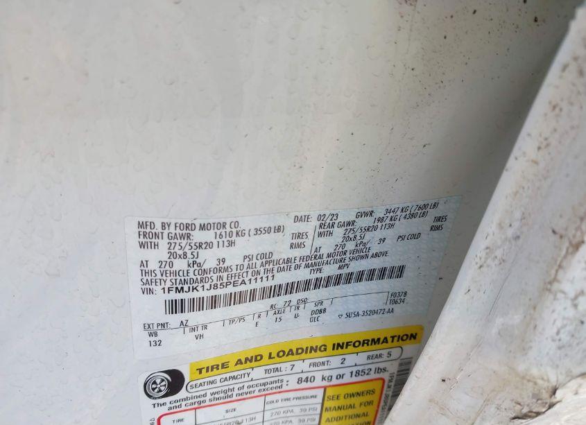 Photo 9 of 2023 Ford Expedition XLT MAX (VIN 1FMJK1J85PEA11111)