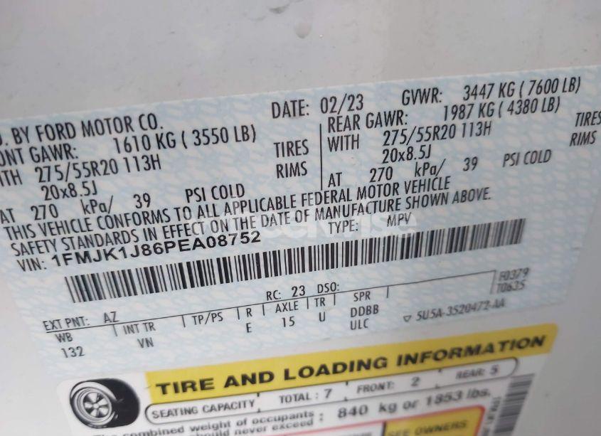 Photo 9 of 2023 Ford Expedition XLT MAX (VIN 1FMJK1J86PEA08752)