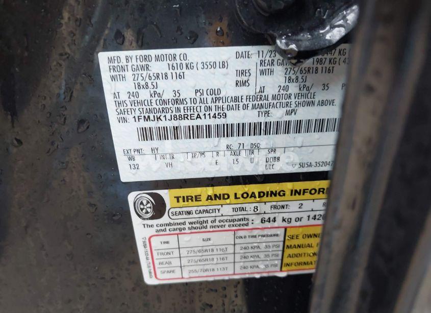 Photo 9 of 2024 Ford Expedition XLT MAX (VIN 1FMJK1J88REA11459)