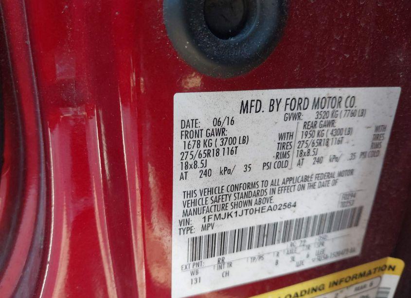 Photo 9 of 2017 Ford Expedition EL XLT (VIN 1FMJK1JT0HEA02564)