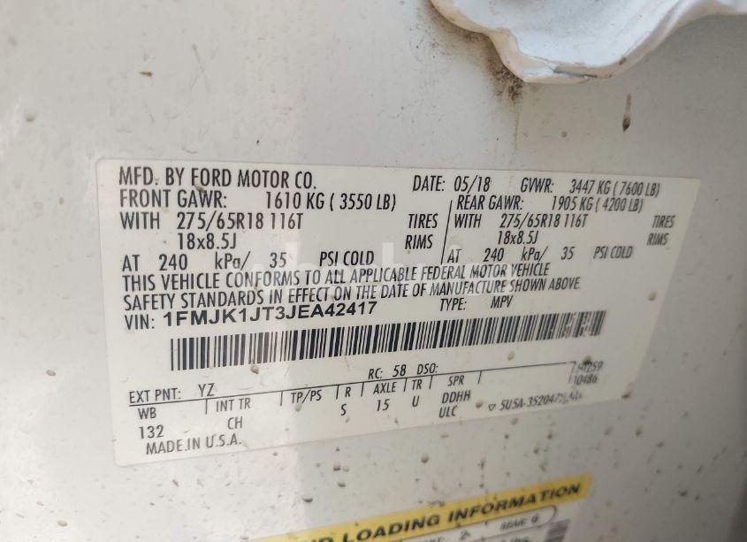 Photo 9 of 2018 Ford Expedition MAX XLT (VIN 1FMJK1JT3JEA42417)