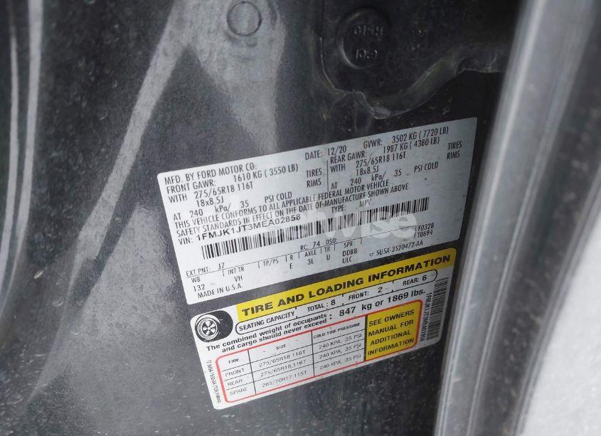 Photo 9 of 2021 Ford Expedition XLT MAX (VIN 1FMJK1JT3MEA02858)